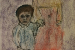Child in Shtetl (pastel on paper)